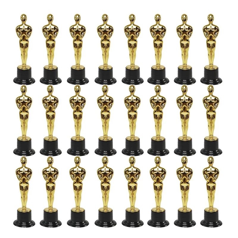 

X18A-72 Pack Plastic Gold Star Award Trophies Statuette For Party Favors,School Award,Game Prize,Party Prize