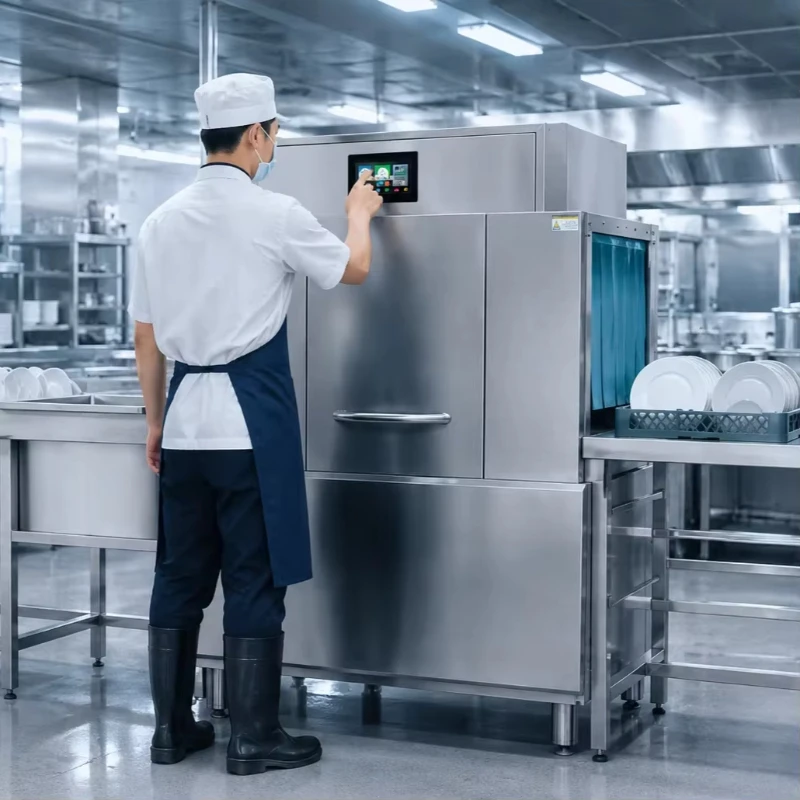 Commercial Industrial Stainless Steel Electric Restaurant Dishwasher Machine Hotel Application Tunnel Commercial Dishwasher