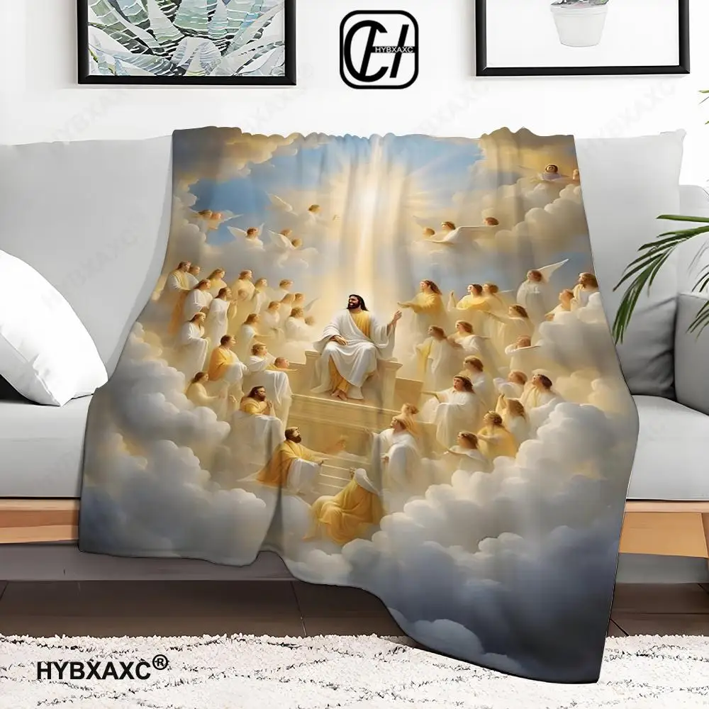 

God Saves All Throw Blanket Aesthetic Art Flannel Blanket Portable Home Travel Camping Sofa Picnic Thickening Flannel Blanket