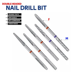 Double Headed Nail Drill Bits Tungsten Steel Milling Cutters for Manicure Remove Cuticle Nail Polish Electric Drill Accessories