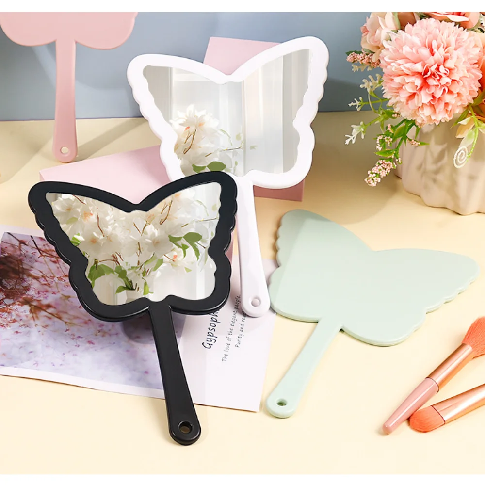 Protable Butterfly Shaped Makeup Mirror 4 Colors Multipurpose Single-sided Makeup Mirror Women Cosmetic Mirror