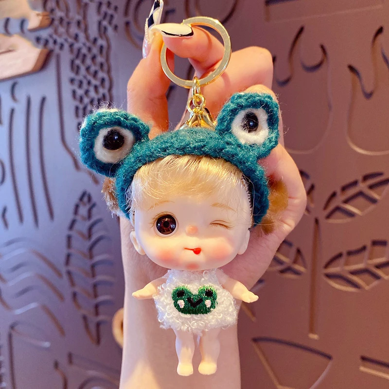 Cute Bunny Sweater Big Eyes Girl Baby Doll Key Chain Female Lovely