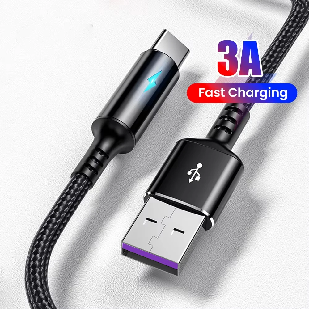 NNBILI 1.2m/2m Short USB Type C Cable 3A Data Micro USB Cable for Huawei Xiaomi Samsung Power Bank Fast Charging Data USBC cable