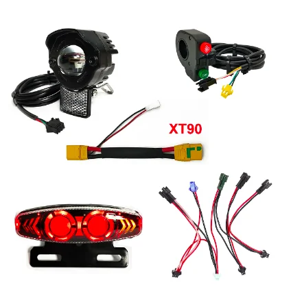 LED Headlight for Electric Scooter, Front and Rear Warning Lights, Night Spotlight, Headlamp for Cycling EBike, 36 V, 48V, 60V