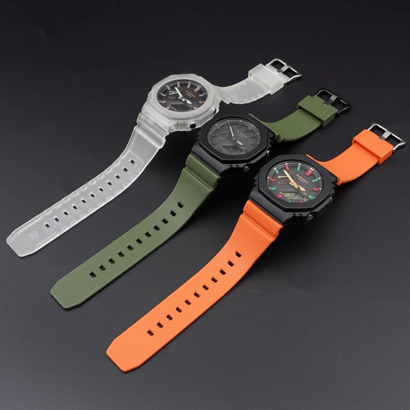Bracelet de montre en TPU à dégagement rapide, bracelet de montre pour mol g-shock, bracelet de sport de poignet, sangles de plongée, revenu 2100, GM2100, 16mm