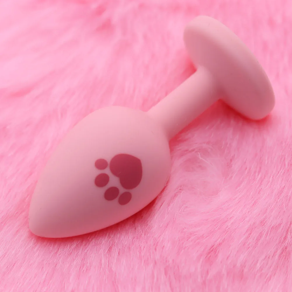 2024 New Beginner Anal Plug Cat\'s Paw  Butt Plug with Detachable Acrylic Diamond Female Sex Toy for Men Women Couples Game