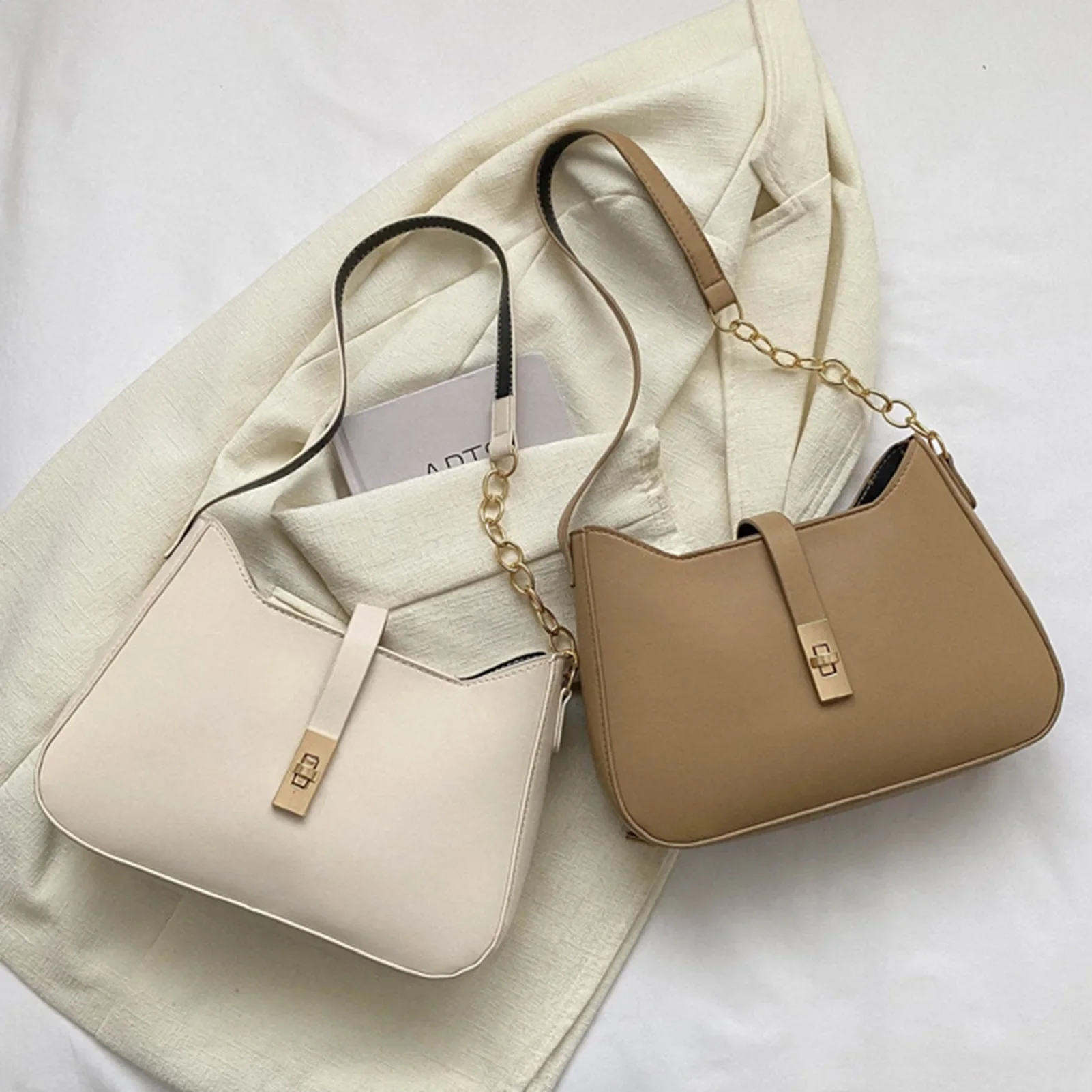 2024 حقائب يد نسائية جديدة على الموضة ريترو بلون بولي Leather جلدية الكتف تحت الإبط حقيبة كروسبودي حقائب يد نسائية غير رسمية للفتيات