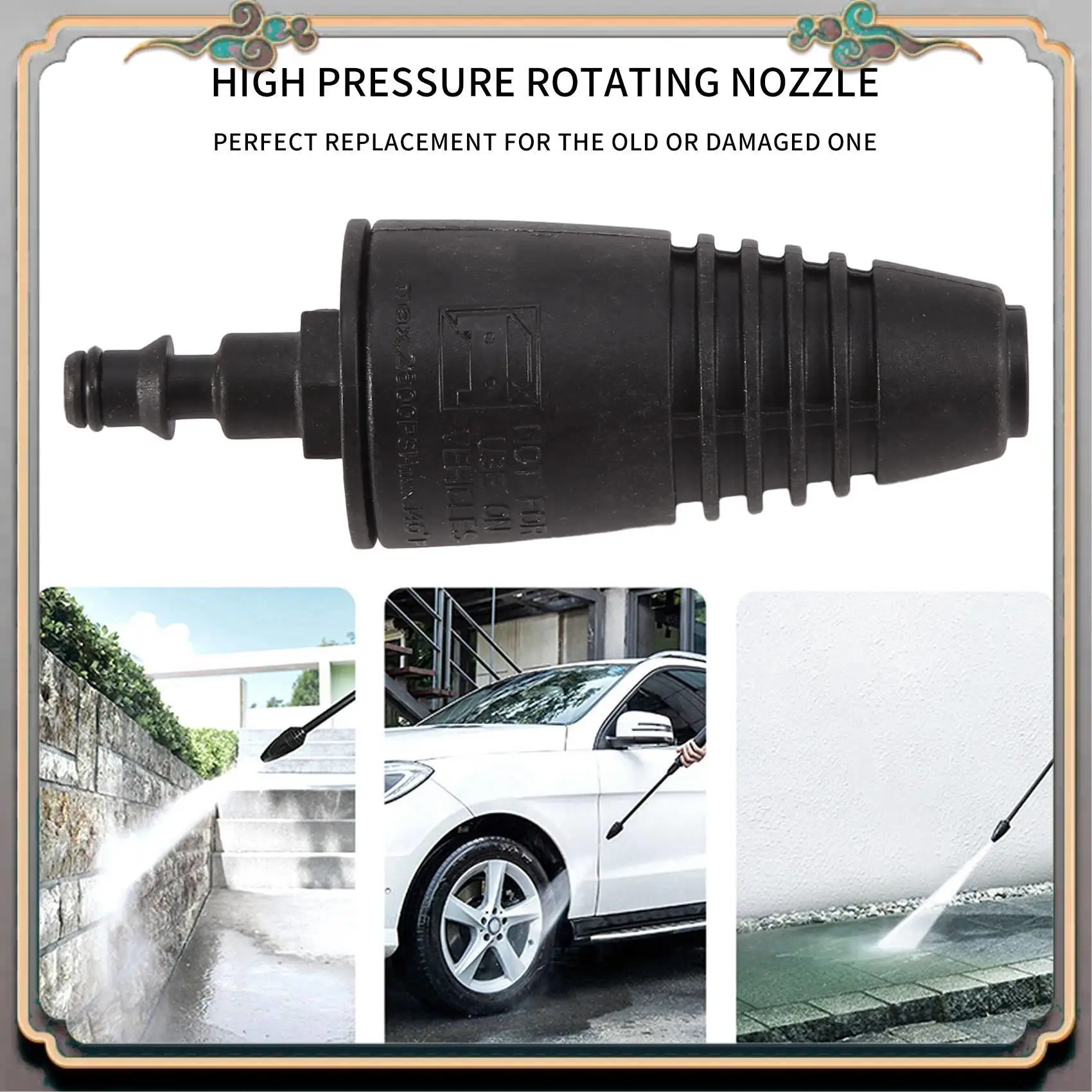 Lavadora de alta pressão confiável, pistola de água para lavagem de carro, bico turbo rotativo, spray para karcher lavor comet vax