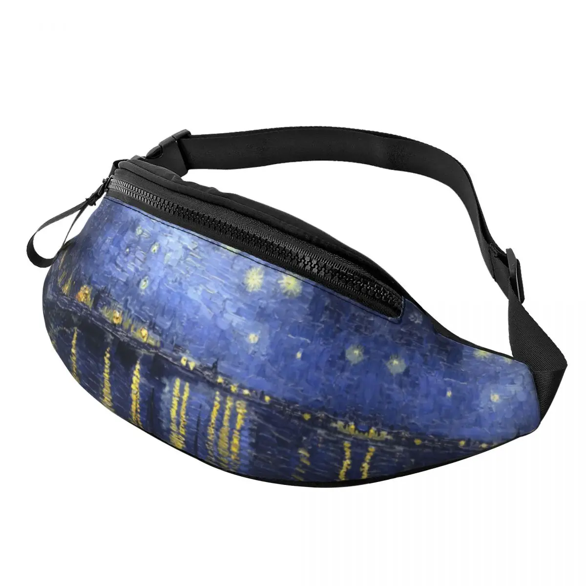 Personalizado Van Gogh Starry Night Fanny Pack para mulheres, sobre o Rhone, bolsa de cintura crossbody, bolsa de dinheiro do telefone de viagem