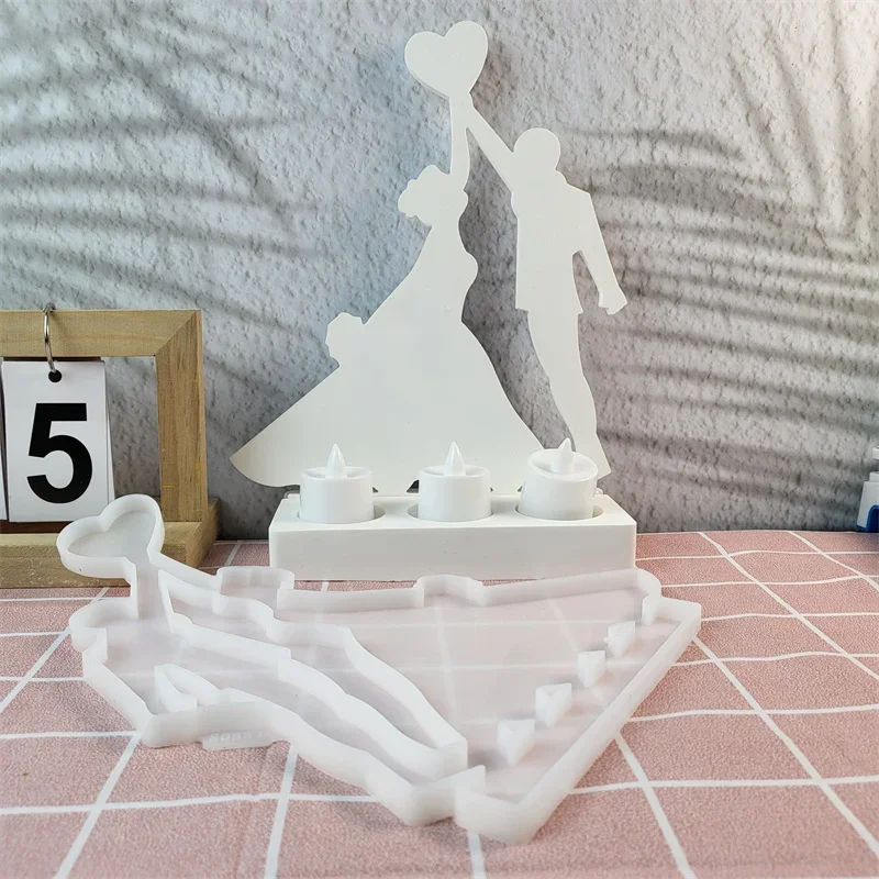 

Couple Love Plug-In Decorative Silicone Mold DIY Candlestick Ornament Resin Mold Home Decoration Valentine's Day Gift