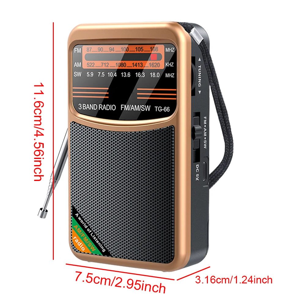 FM AM SW радио с разъемом для наушников, портативное радио, перезаряжаемое радио, подарки для пожилых людей и пожилых людей