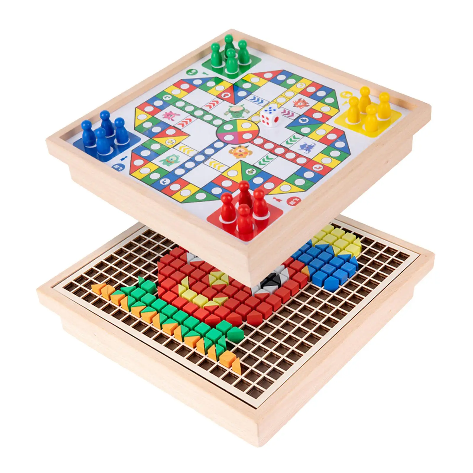 

Mosaic Peg Board Flying Chess Learning Toy Montessori Stem for Toddler Kids