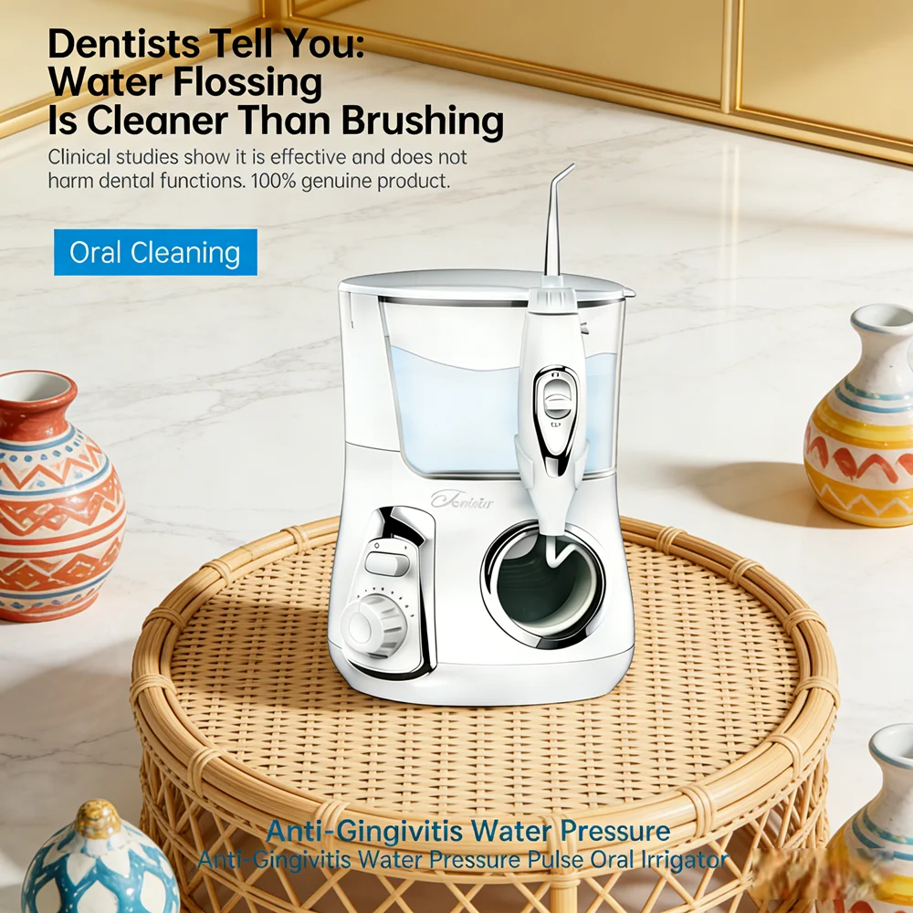 

Family Oral Care Electric Water Flosser 10 Modes 5 Nozzles 800ML Large Dental Irrigator