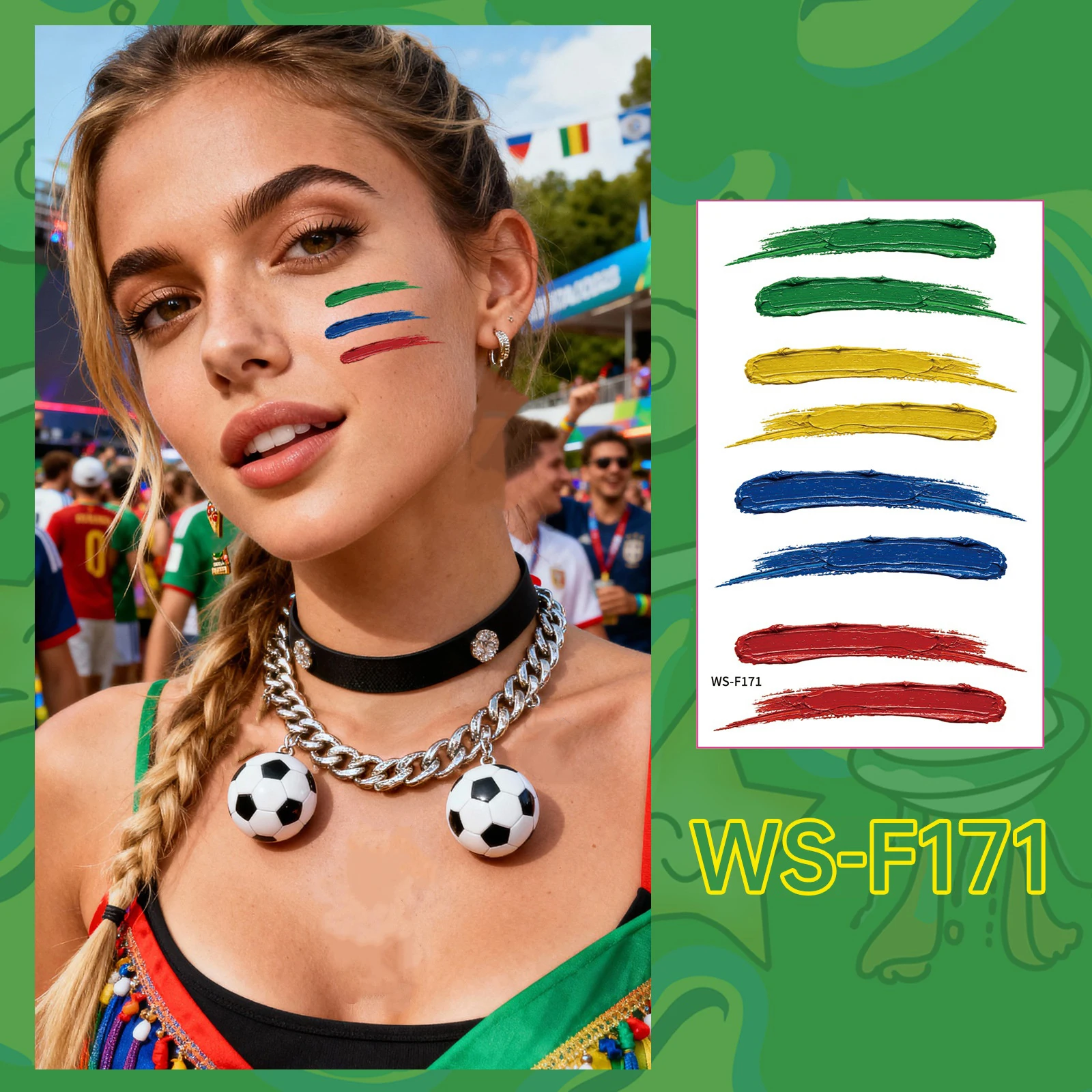 1/8pcs Realistic Football Game Stickers Soccer Temporary Tattoos Atmosphere Body Art Decor Stickers for Sports Events Parties view 3