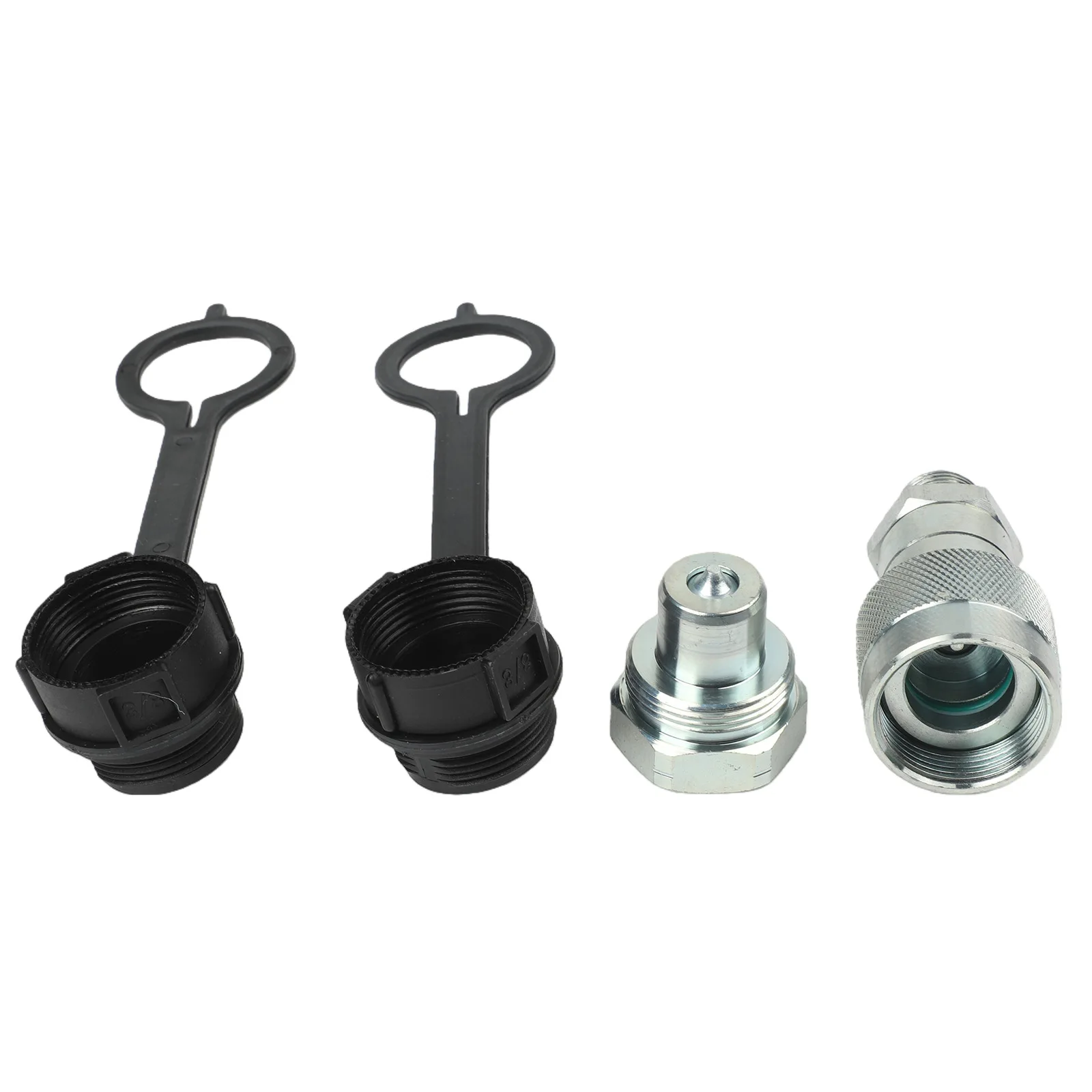 NPT 3/8 Hydraulic Quick Connector Set with Dust Covers for For use with Hydraulic Jacks Compatible with Multiple Models