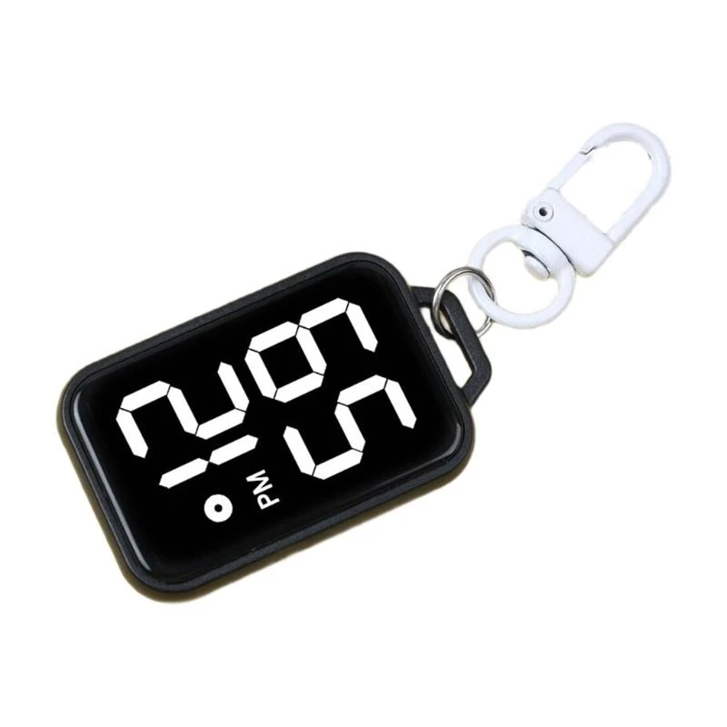 U2JC Mini Digital Keychain Pocket Watch For Students Exams Plastic Electronic Clock