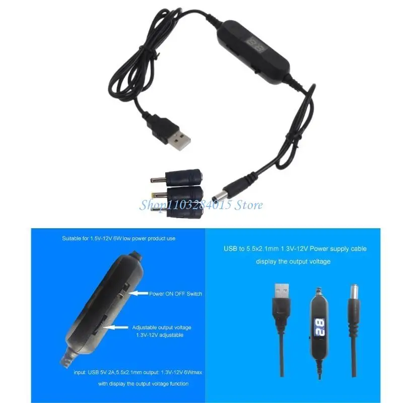 

R6FF DC5V USB до 1,5 В, 3 В, 4,5 В, 6 В, 9 В, 12 В, повышающие преобразователи, кабель питания