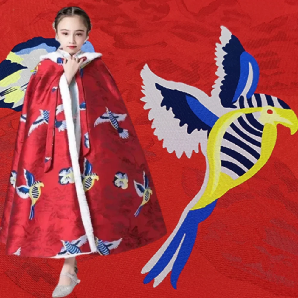 

Окрашенная в пряжу парчовая жаккардовая ткань с цветочным птицей, платье, костюм, куртка, модный европейский брендовый дизайн, шитье, оптовая продажа, материал, ткань