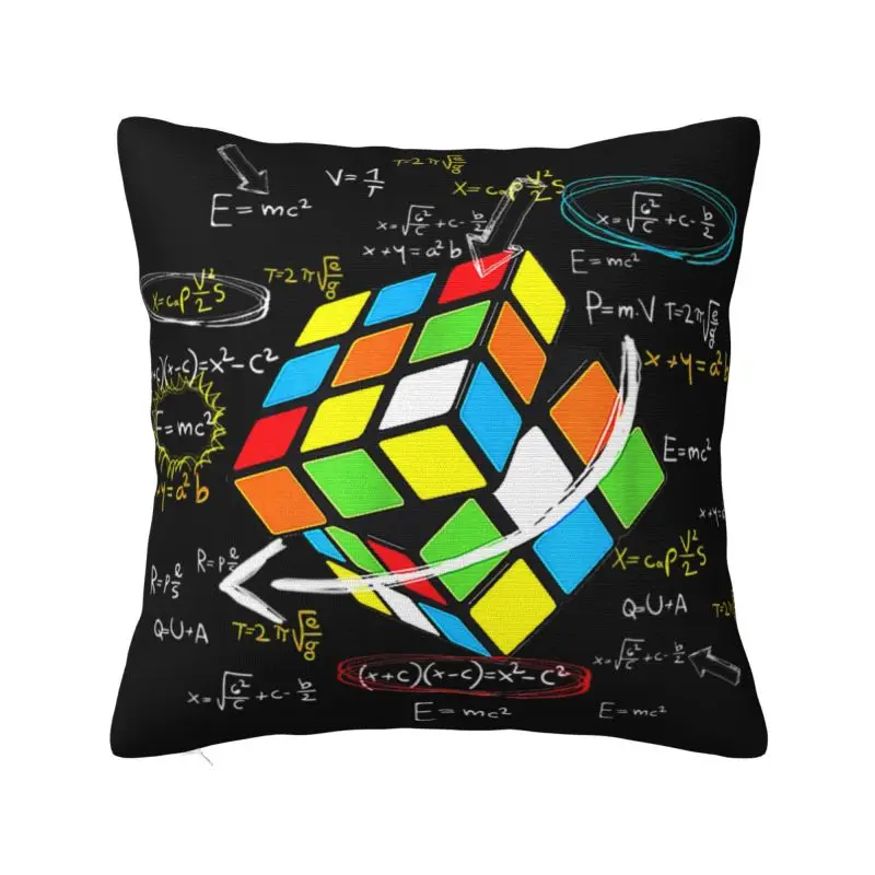 

Math Rubix Cube Caps Cushion Covers Velvet Luxury Throw Pillow Case for Car Sofa