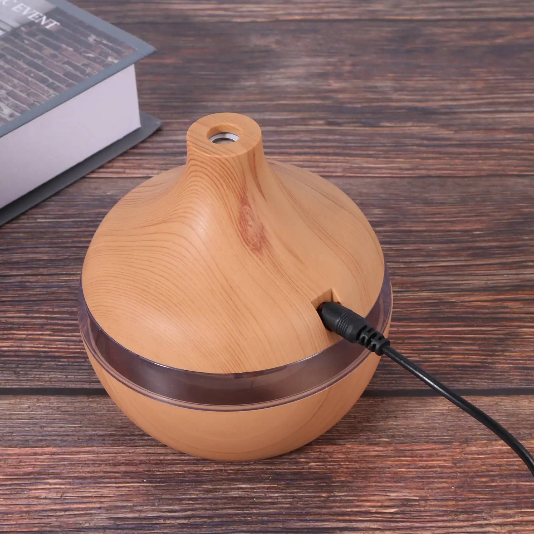 Humidificateur d'aromathérapie USB Wood Mars, gouttelettes d'eau, purification de l'air, diffuseur d'huiles essentielles et d'arômes, grain de maison créatif