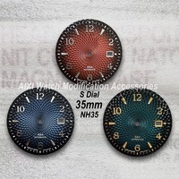 35mm S Logo Cocktail Dial Suitable For NH35/NH36 Movement High Quality Watch Modification Accessories Gradient Red/Green/Blue