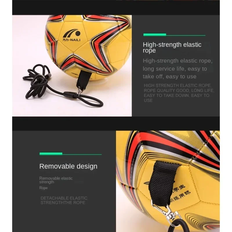 Bola Sepak Latihan Ukuran Standar 4/5 dengan Tali Bola Latihan Tahan Aus Remaja Anak-anak Pemula Sepak Bola Belajar Mandiri