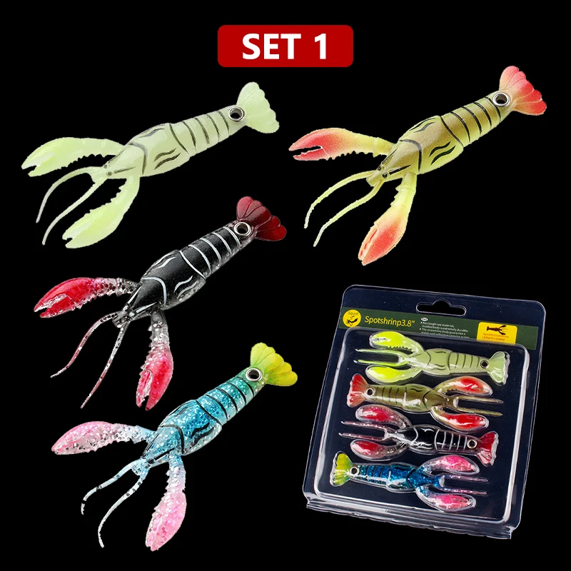 Crawfish Soft Lure 4Pcs/Set 95mm 6g Silicone Artificial Bait for Bass Pike Fishing Tackle
