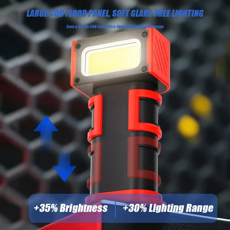 VOLODYMYR Mini LED COB Rotating Adjustable Work Light with Magnetic Base Charging Flashlight Multifunctional Illumination Tool