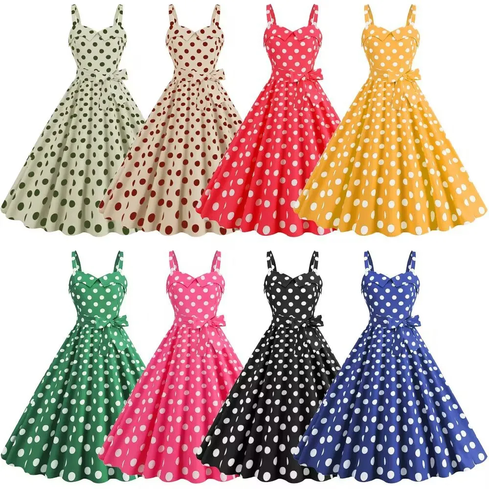 

2025 New Women's Sexy Suspender Print Retro Pendulum Dress