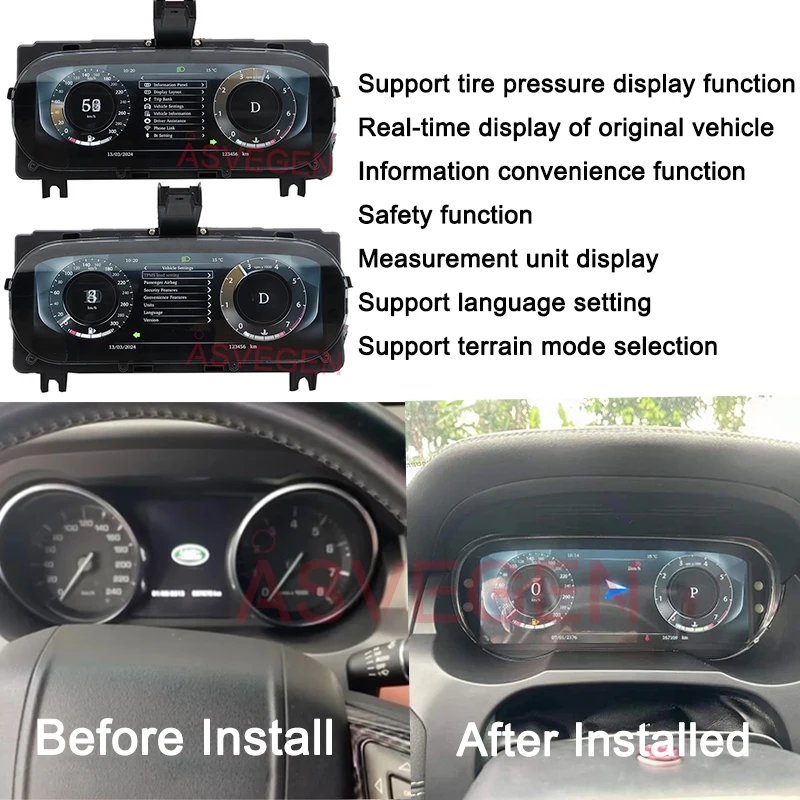 Car Digital Cluster For Land Range Rover Evoque L538 2012 - 2018 Dashboard Virtual Instrument Panel  LCD Screen