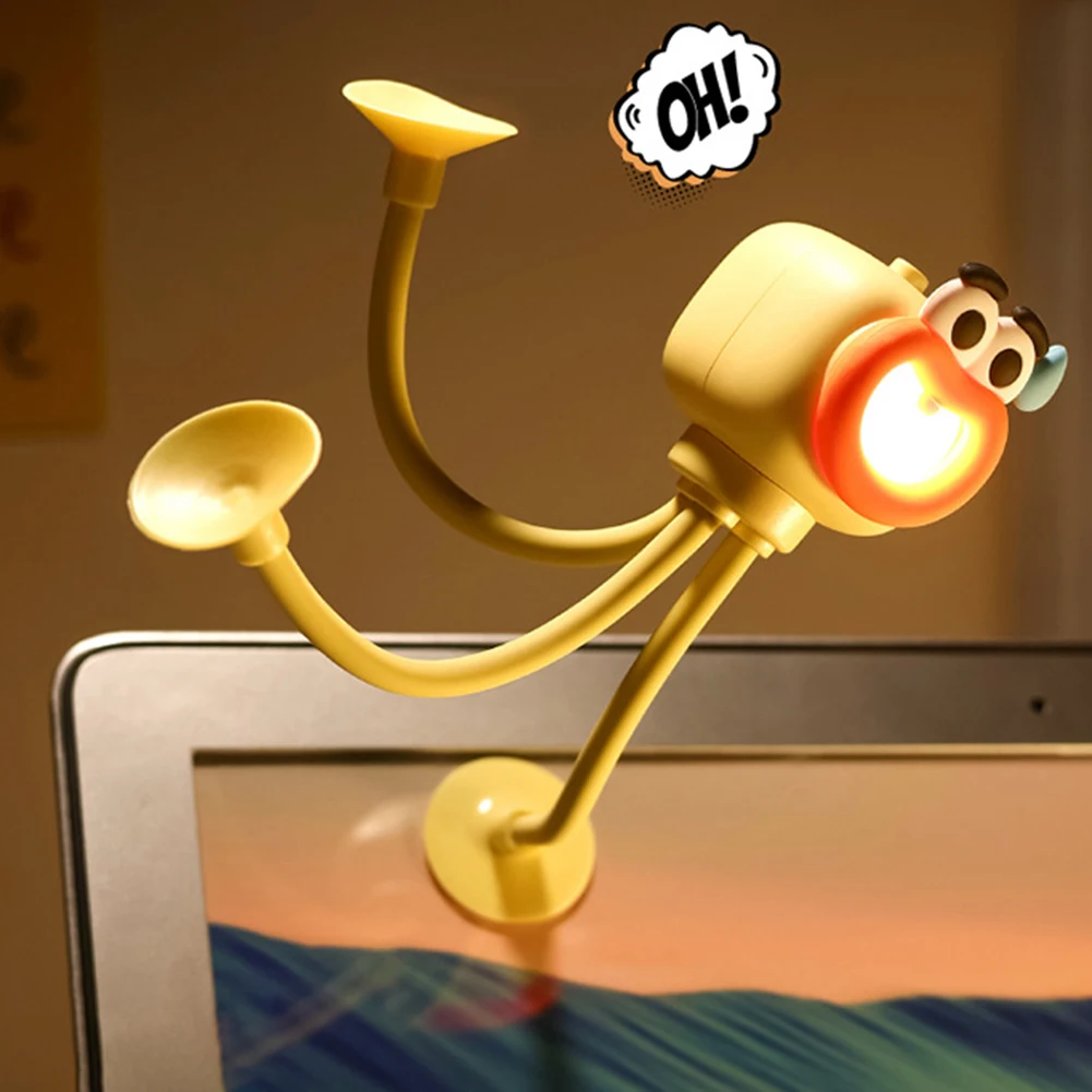 Changeable-Shape Funny Night Light Cartoon DIY Cute Night Lamp Mini Cute Suction Bedside Lamp for Kids Great Present Idea