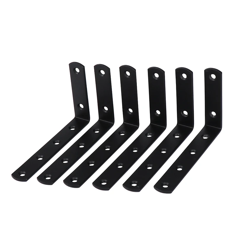 125/75 Iron Support Plate Connection Corner Code L shaped Bracket Fixation 90 Degree Furniture Hardware Support Plate Connection