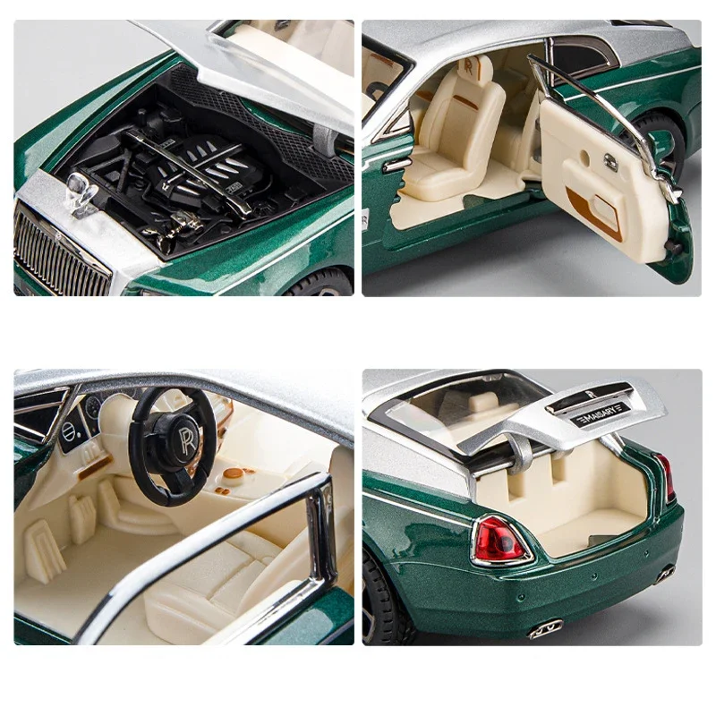 Rolls Royce Wraith Mansory coche de aleación 1:24 vehículos de juguete y fundido a presión modelo de coche sonido y luz coche extraíble juguetes regalos