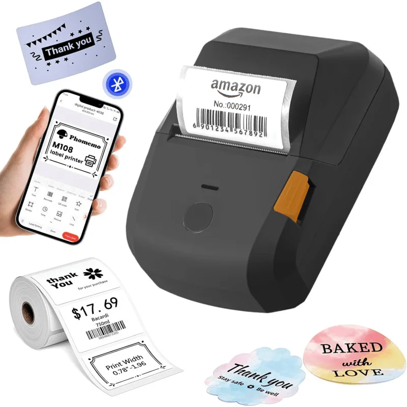 

2 Inch Portable Wireless Bluetooth Thermal Label Printer Inkless 20-50mm Labeler Product Barcode Adhesive Label Maker