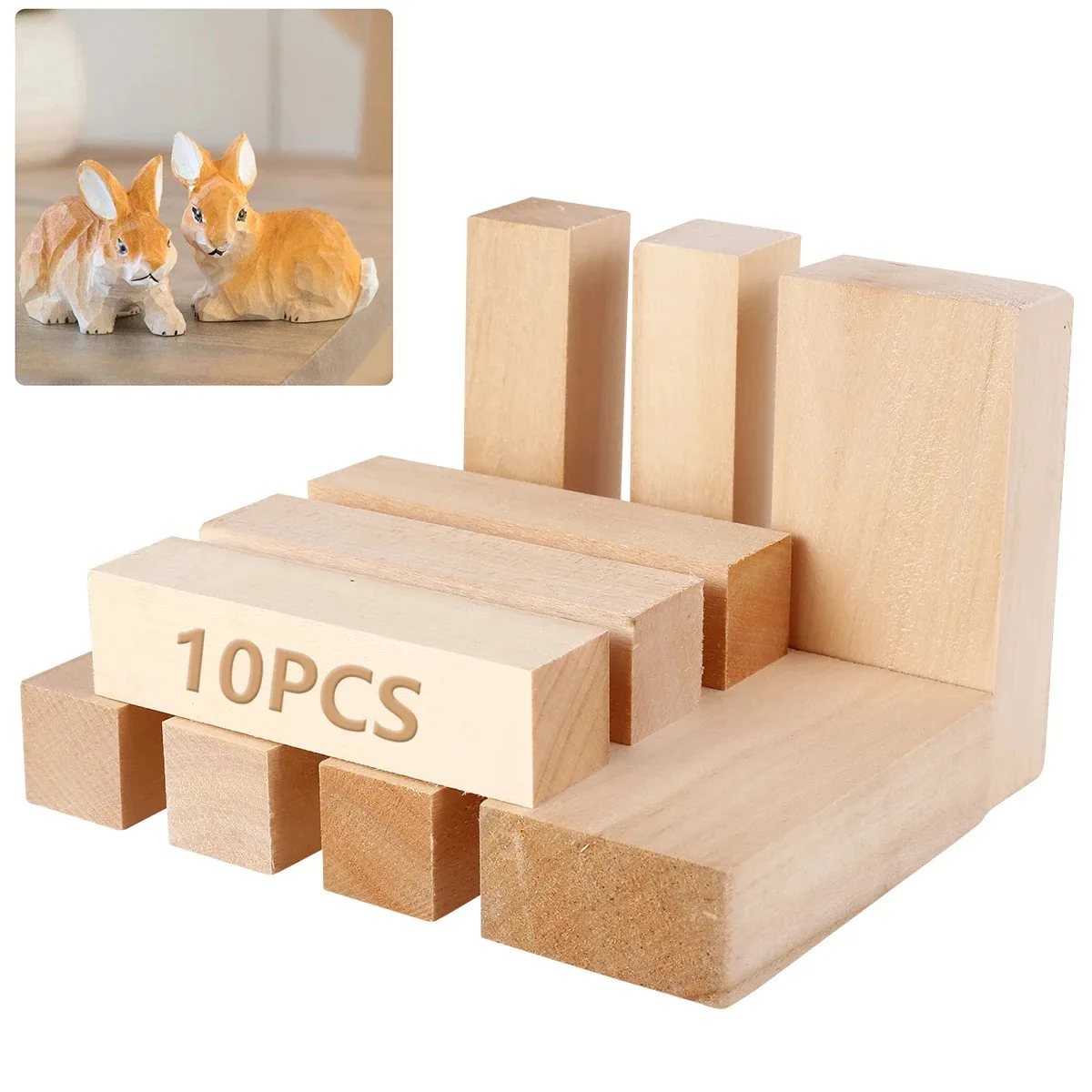 Bloques para tallar madera de pino, 10 Uds., bloques para tallar y tallar, principiantes para expertar
