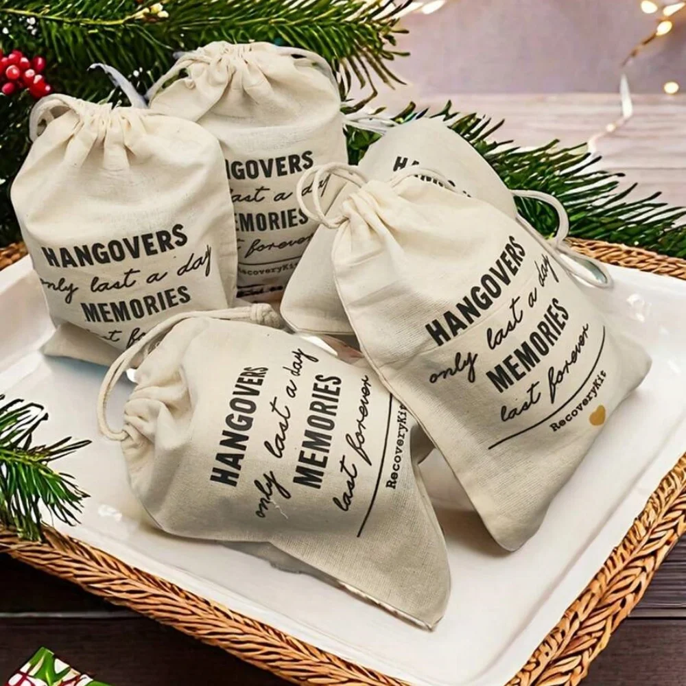 20 pcs Custom 'but Did You Die Hangover Kit' Hangover Kit Burlap Bags Pouches For Bachelorette Party Favors,Christmas