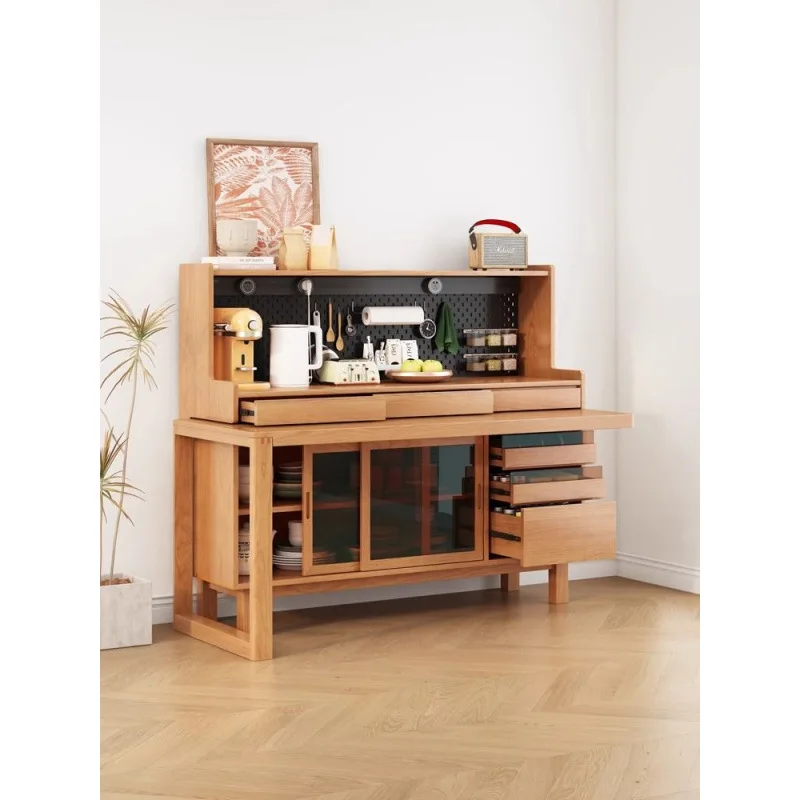 

Japanese-style Dining Side Cabinet, Living Room Entrance, Small Tea Cabinet, Solid Wood Storage, Rotatable Integration