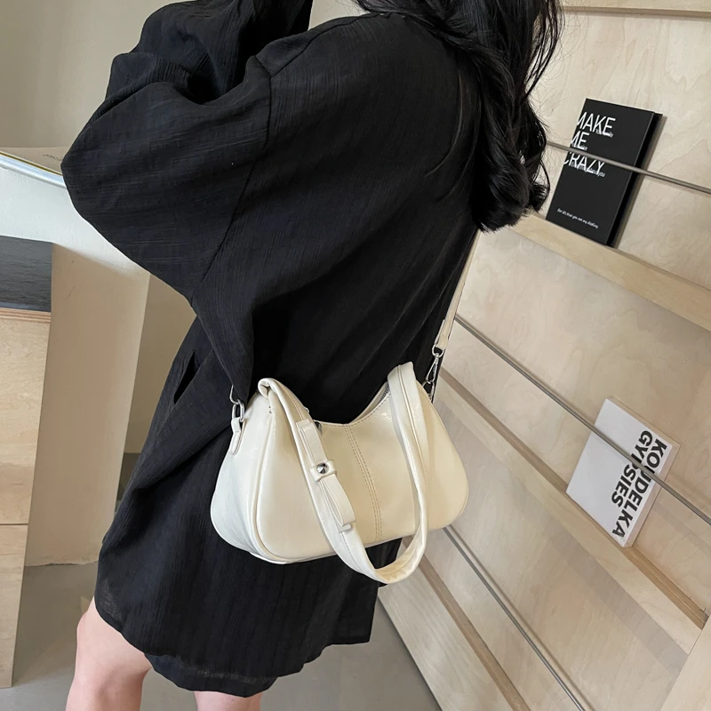 Bow Design Small PU Leather Crossbody Bags with Short Handle for Women 2024 Summer Fashion Shoulder Bags Handbags and Purses