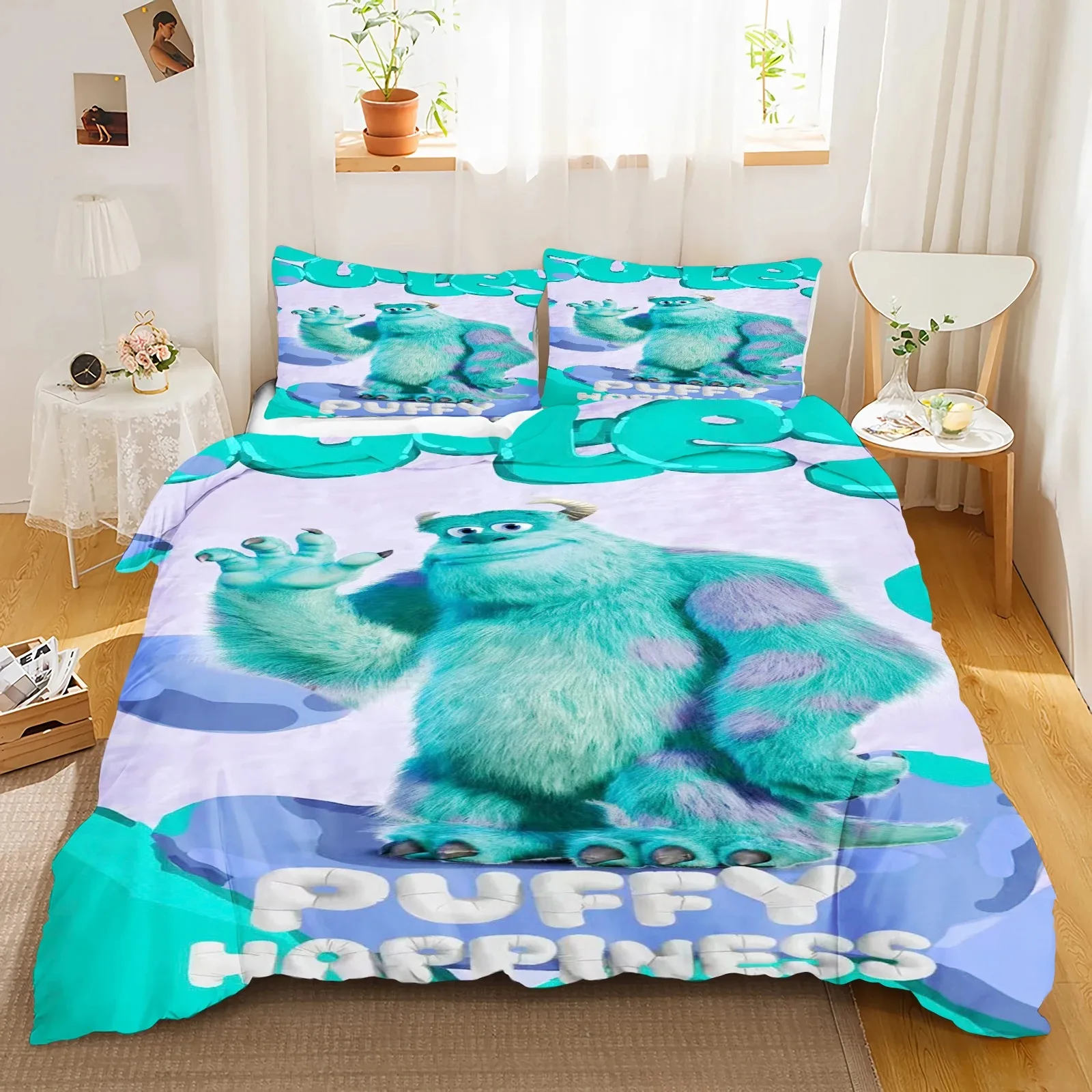 Horror Monster Power Company Bedding Set ,Boys Girls Twin Queen Size ,Duvet Cover Pillowcase Bed Kids Adult