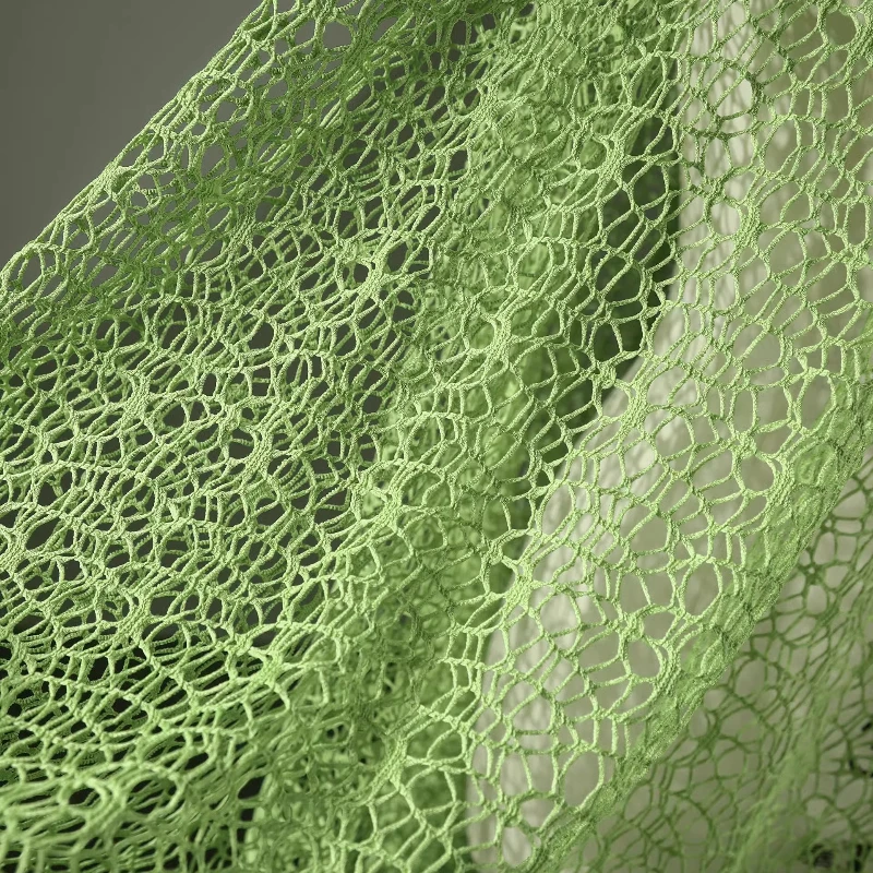 Avocado Green Hollow Mesh Gauze Irregular Winding Texture Creative Dress DIY Clothing Decorative sewing Fabric