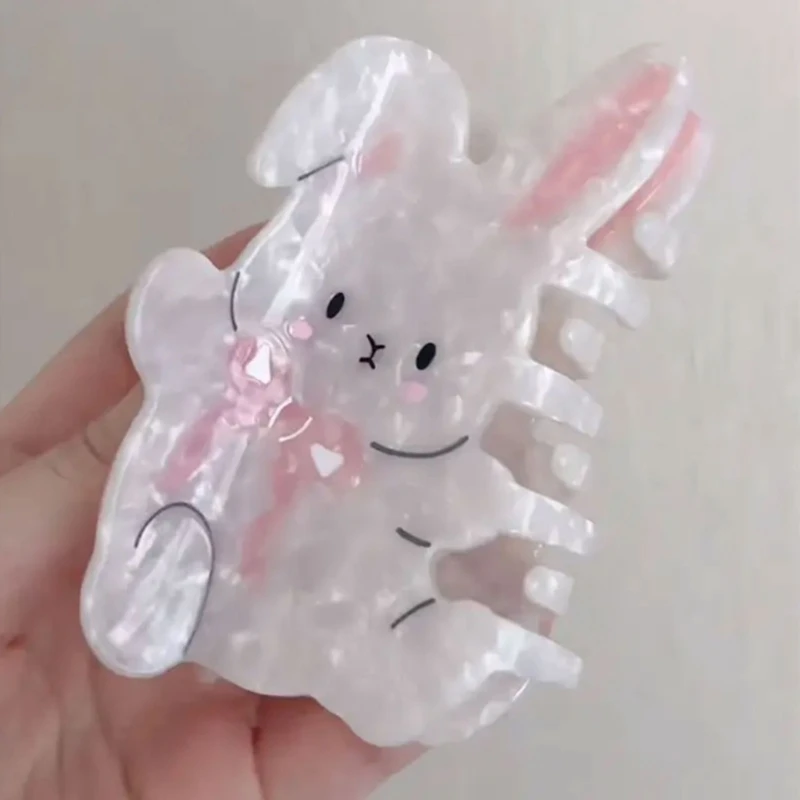 

652F Unique Hair Claw Clip Large Rabbit Hair Claw Hair Adornment Lovely Valentine's Day Hair Claw Clip Hair Ornamentation