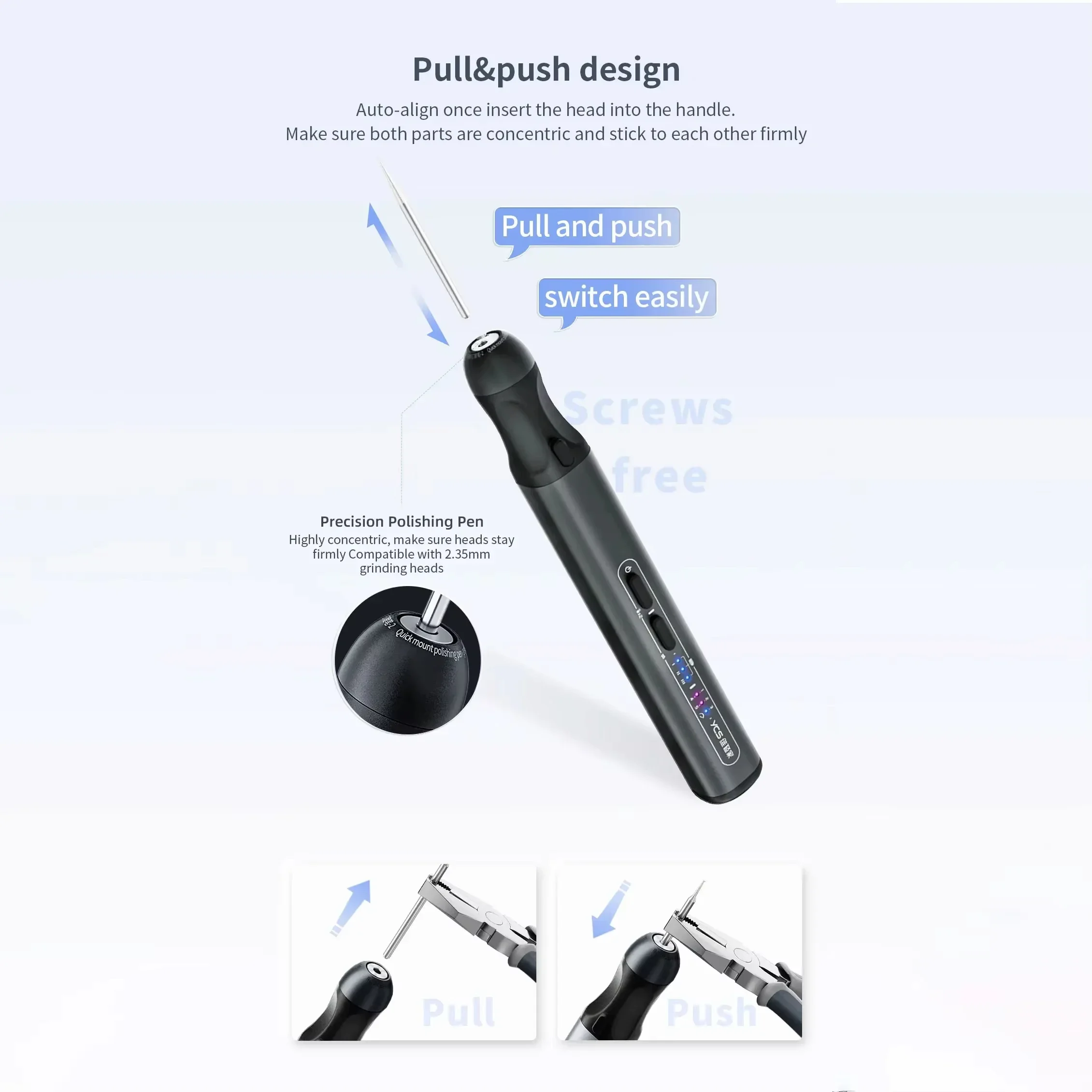 YCS 2nd Polishing Pen for Mobile Phone Maintenance Portable Stepless Speed Control IC Chip Frame Grinding Disassembly Tool