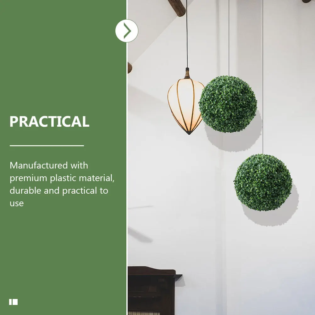 

5pcs Artificial Plant Topiary Balls Premium Plastic Green Leaves Decorative Hanging Plants For Home Wedding Party Indoor Outdoor