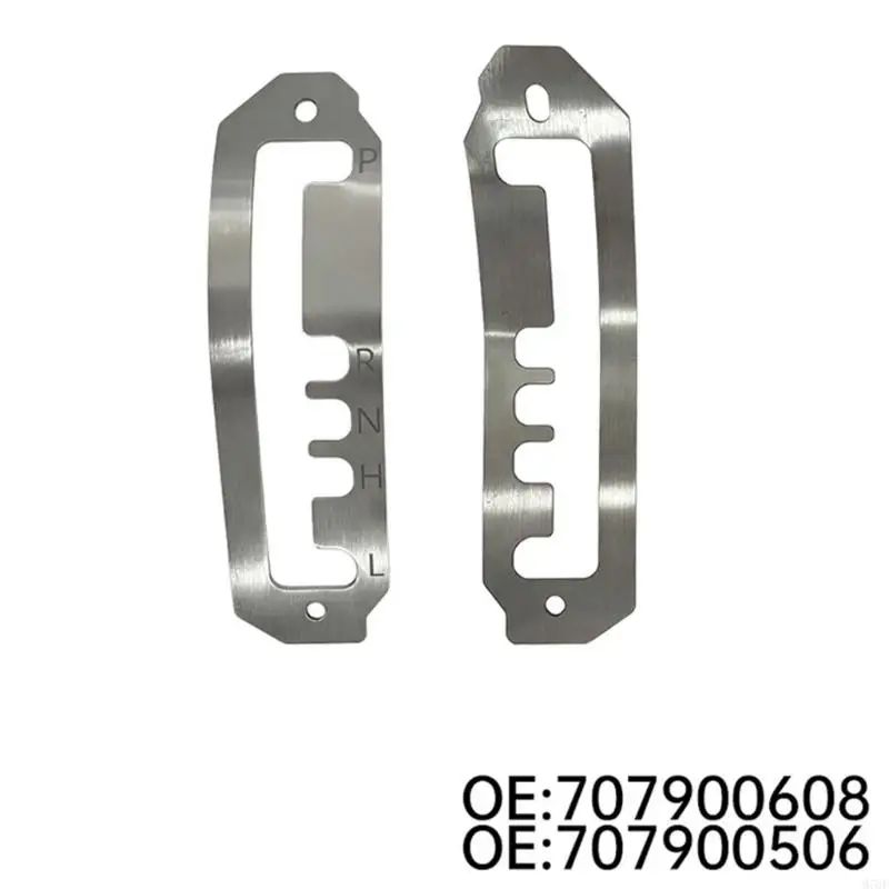 M76E UTV Shifter Gate Plate with Metal Construction, Defined P R N H L Lever Track, Visible Position Markings and Silver-Tone
