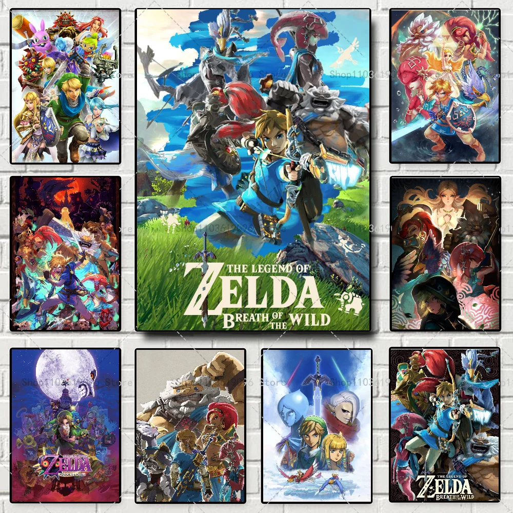 Legend Video Game Zeldas Link Poster Self-adhesive Art Waterproof Paper Sticker Coffee House Bar Room Wall Decor