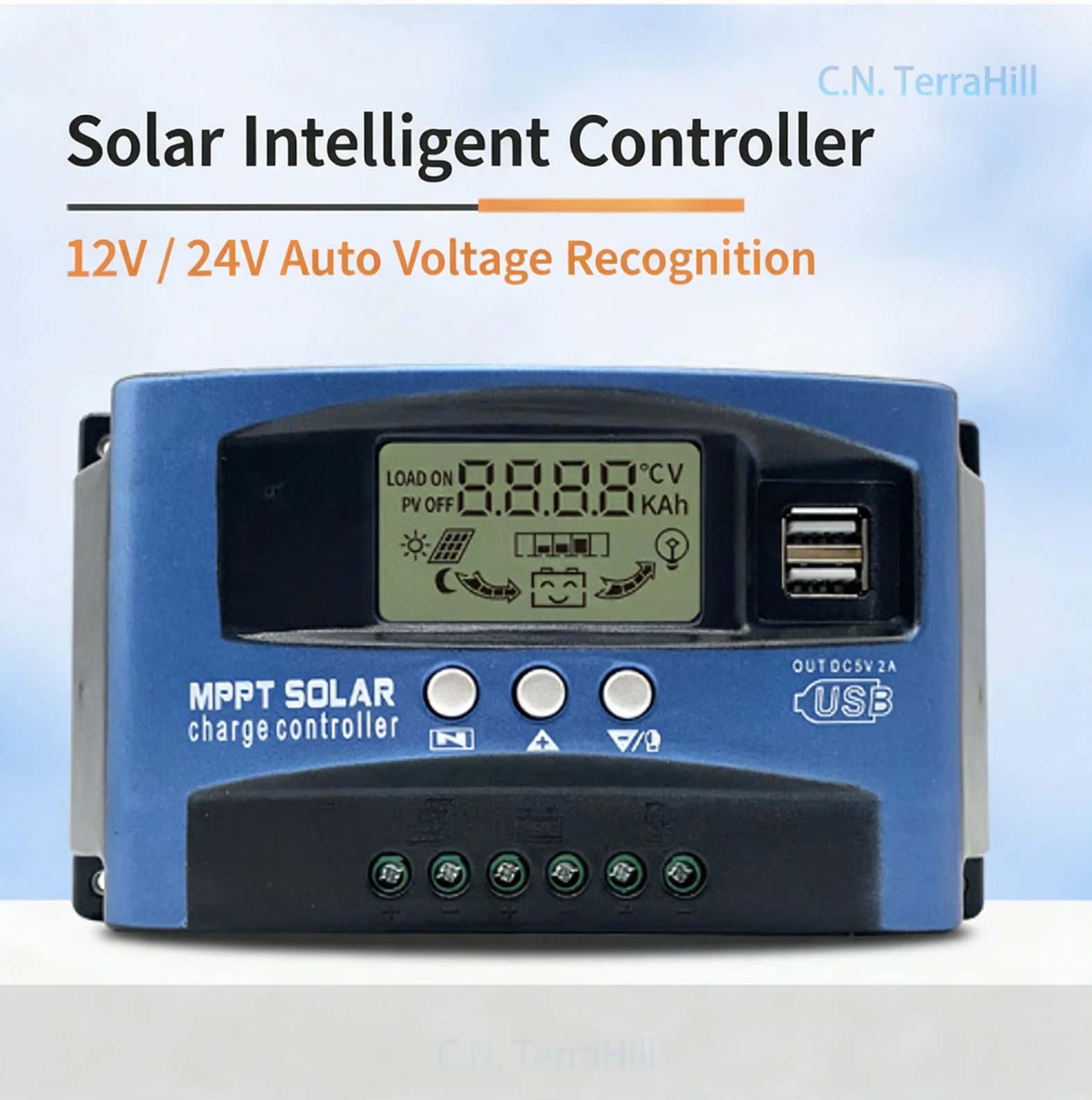30A-100A MPPT Solar Charge Controller LED Smart Street Light Controller Photovoltaic Panel Charger for Off-Grid Solar System