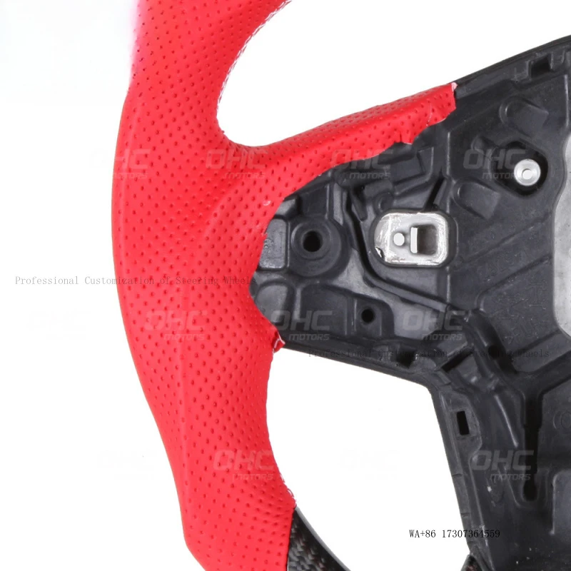 

Suitable for Toyota Supra perforated leather carbon fiber red car steering wheel modified racing steering wheel