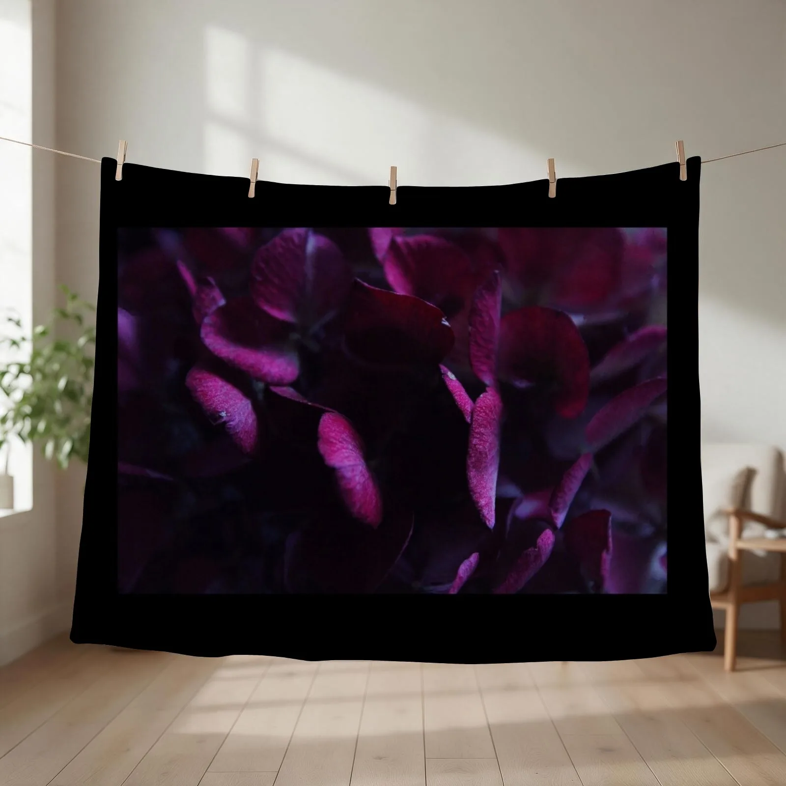 New Dried Hydrangea Throw Blanket couch cozy soft plush fuzzy picnic outdoor blanket