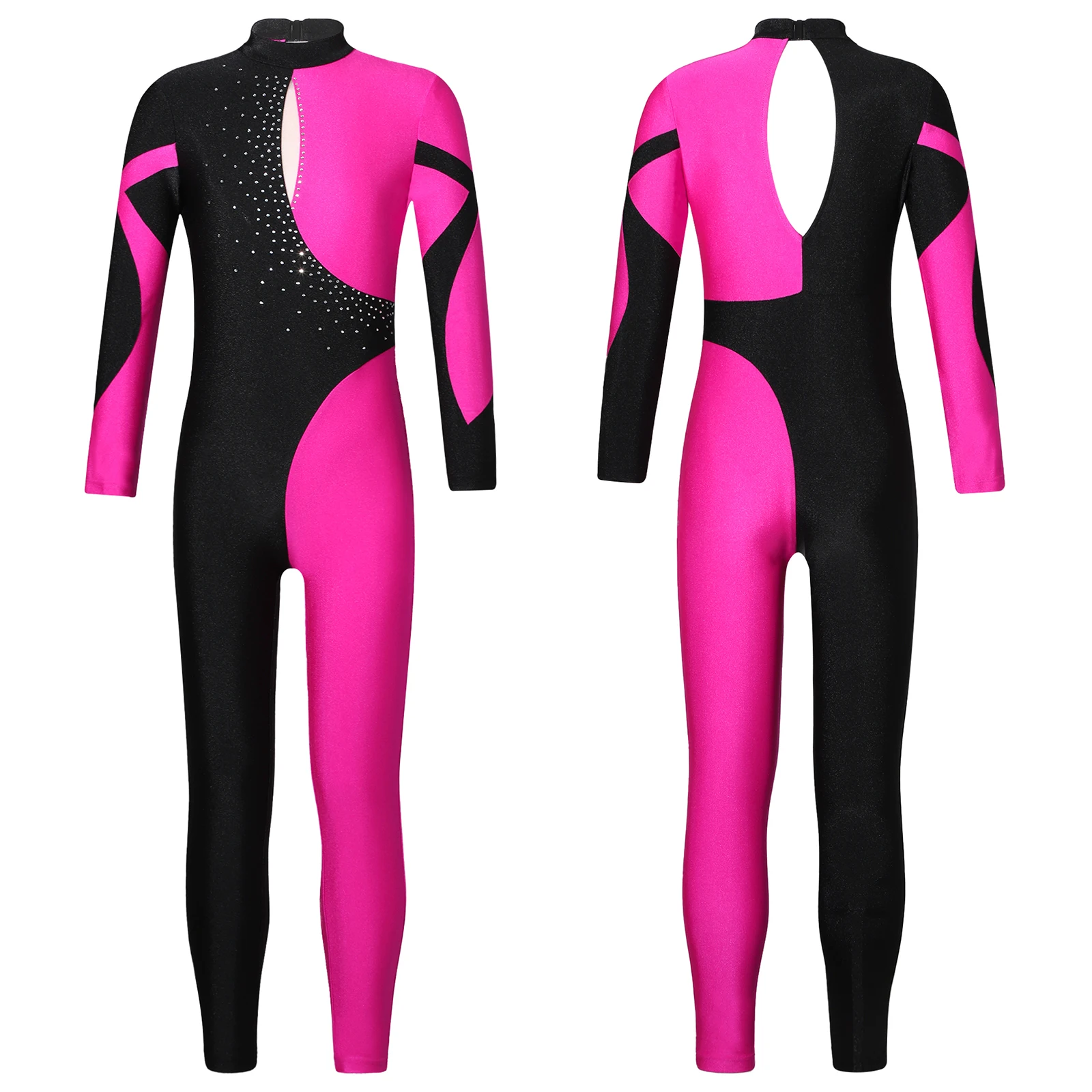 Gymnastics Leotards for Kids Girls Ballet Unitard Athletic Jumpsuit Long Sleeve Yoga Workout Skating Dancing Costume Catsuit