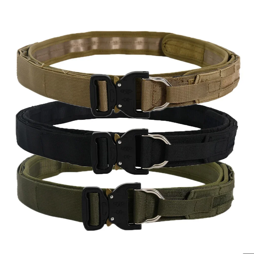 

2 Inch Quick Release Dring Fighter Belt Tactical Molle Belt Multicam CS Belt Outdoor Tactical Hunting Combat Inner & Outer Belt